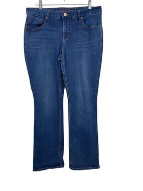 Faded Glory Core Boot Dark Blue Denim Jeans Womens Size 16